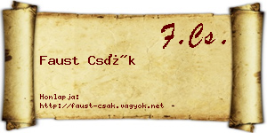 Faust Csák névjegykártya